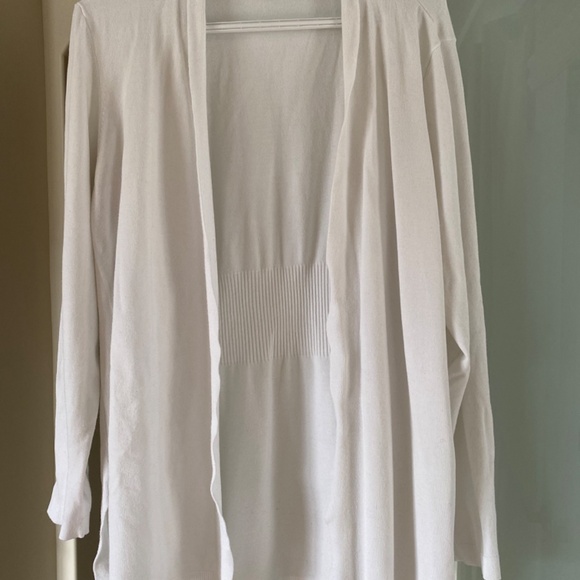 White cardigan, rayon, size XL - Picture 2 of 3